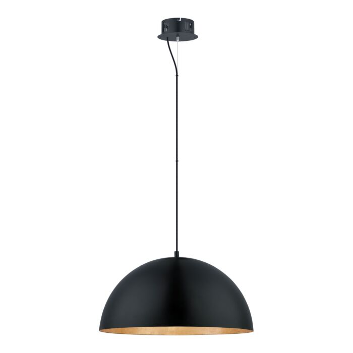 Gaetano 1-Light LED Pendant in Black with Gold