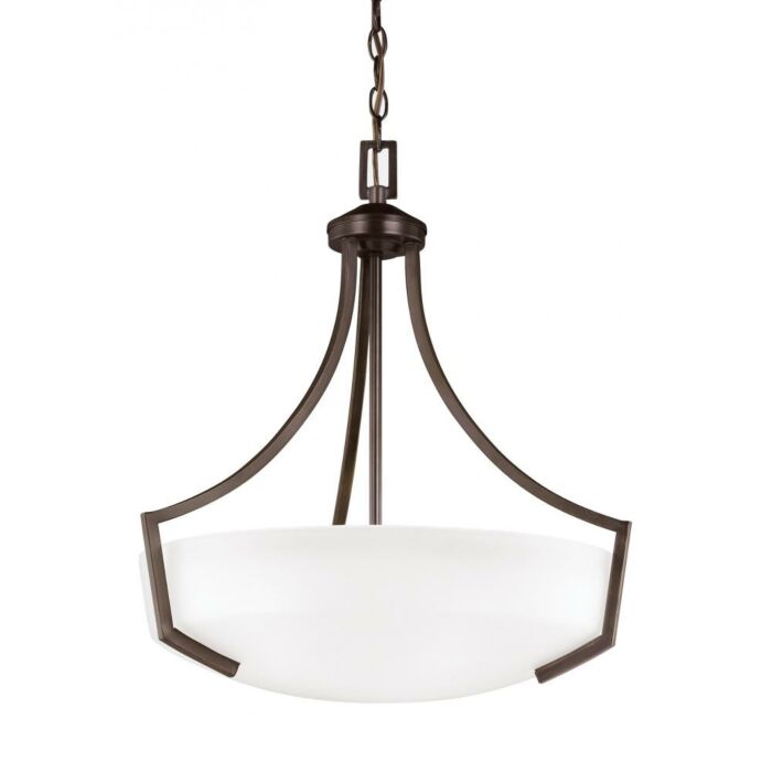Sea Gull Hanford 3 Light 23 Inch Pendant Light in Bronze