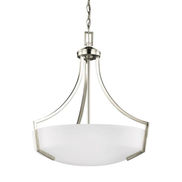 Sea Gull Hanford 3 Light 23 Inch Pendant Light in Brushed Nickel