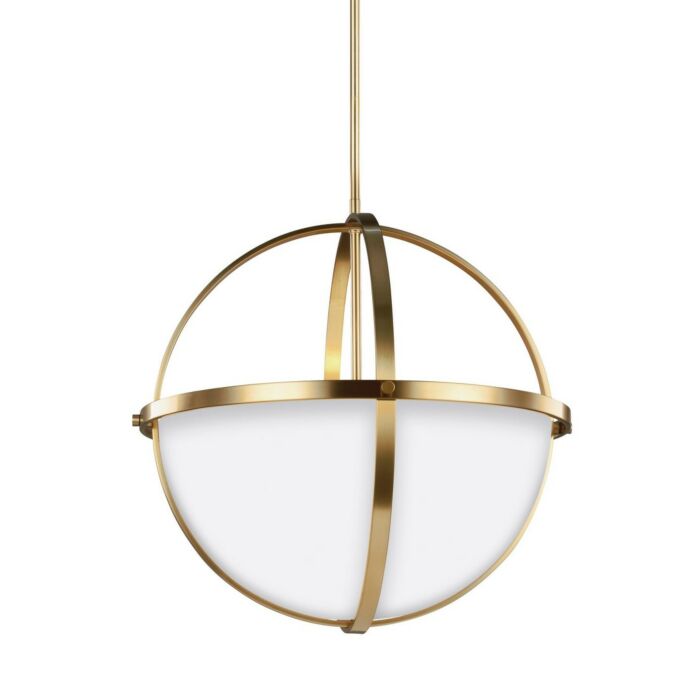 Sea Gull Alturas 3 Light 19 Inch Pendant Light in Satin Brass