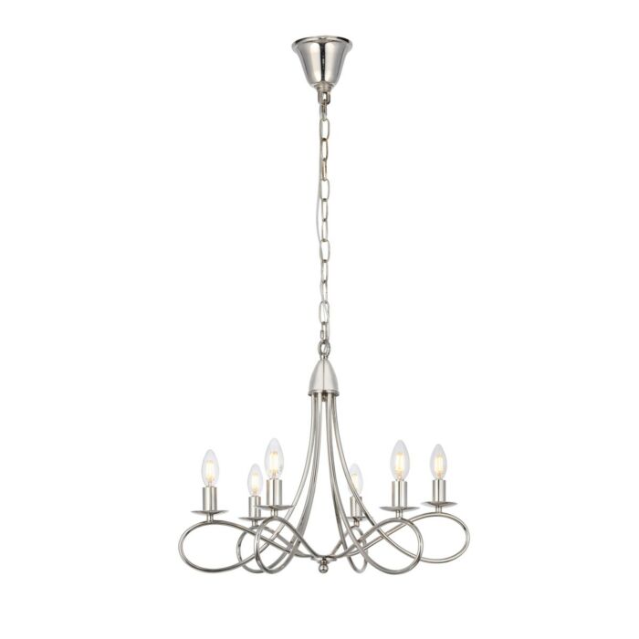 Lyndon 6-Light Pendant in Polished Nickel