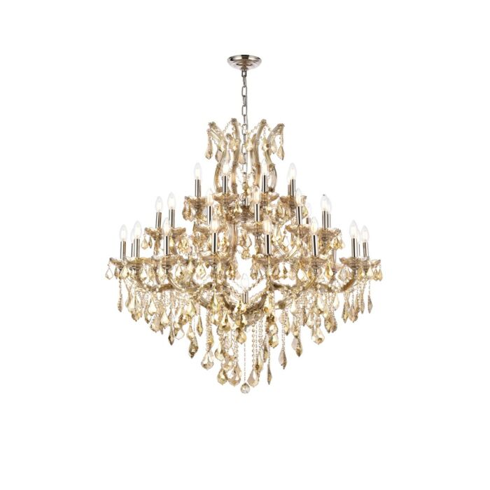 Maria Theresa 37-Light 3Chandelier in Golden Teak