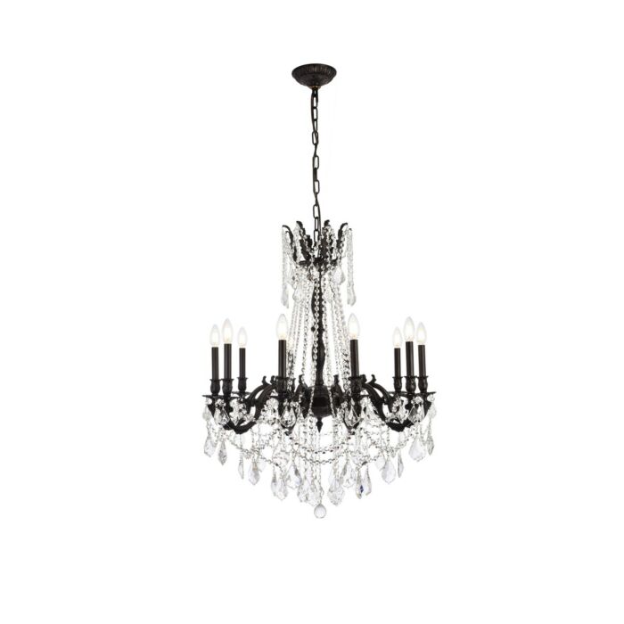 Rosalia 10-Light Chandelier in Dark Bronze