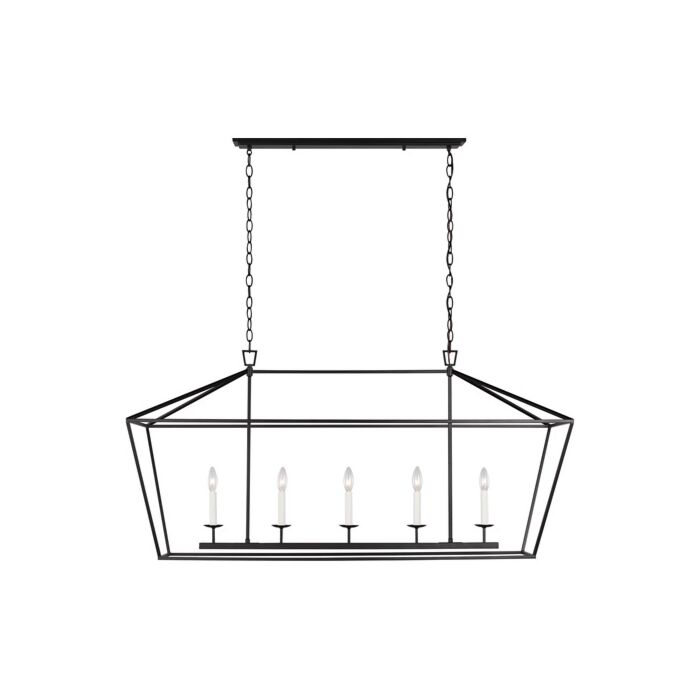 Sea Gull Dianna 5 Light Transitional Chandelier in Midnight Black