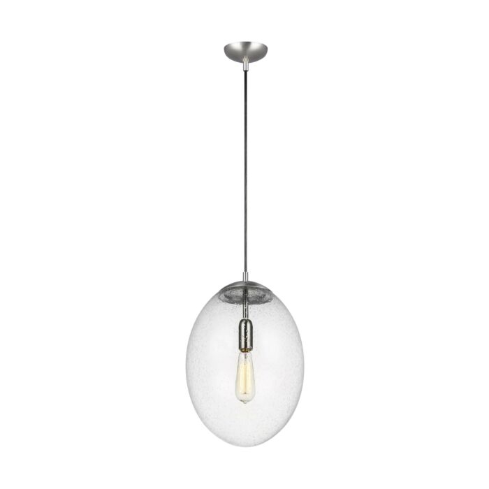 Sea Gull Leo   Hanging Globe LED Pendant Light in Satin Aluminum