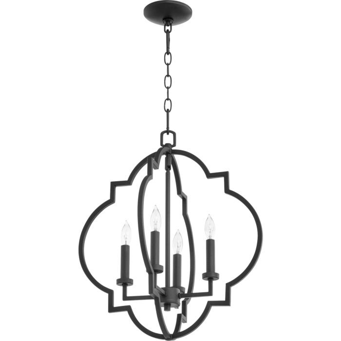 Quorum Dublin 4 Light 18 Inch Foyer Light in Noir