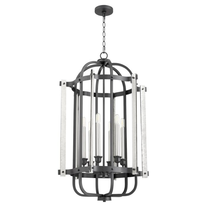 Quorum Transitional 6 Light 22 Inch Foyer Light in Noir