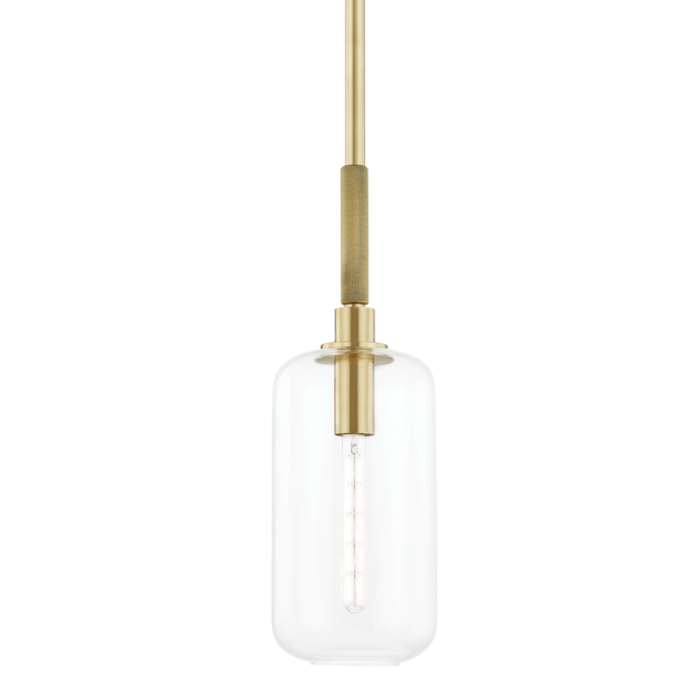 Hudson Valley Lenox Hill Mini Pendant in Aged Brass