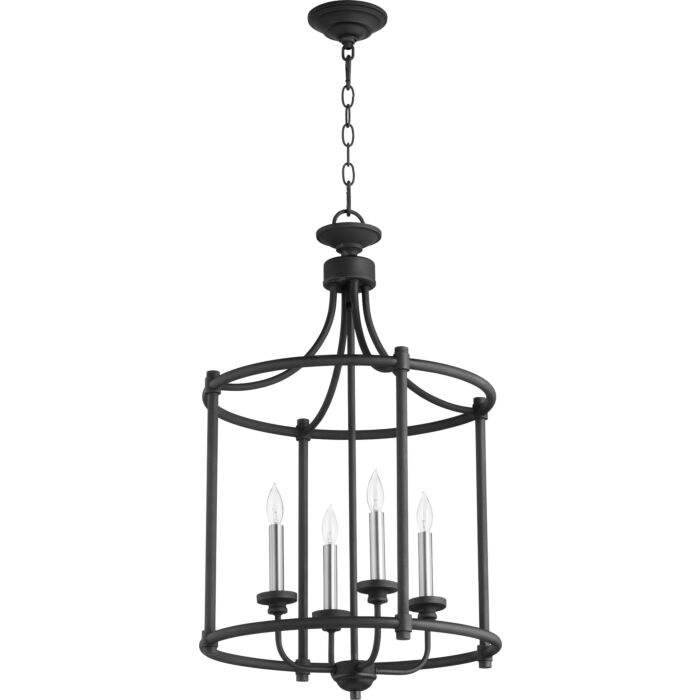 Quorum Transitional 4 Light 18 Inch Foyer Light in Noir