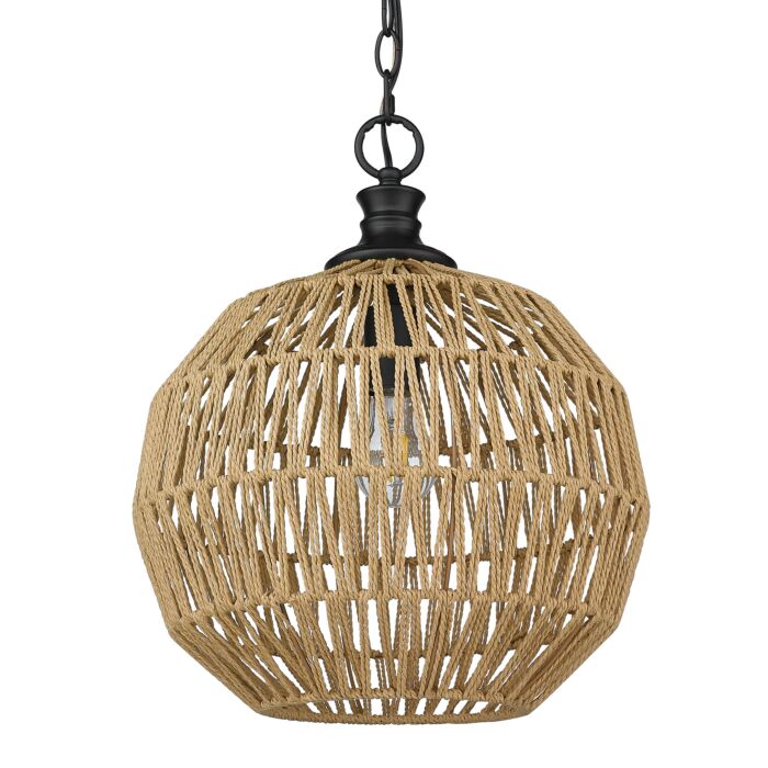 Golden Florence Pendant Light in Matte Black