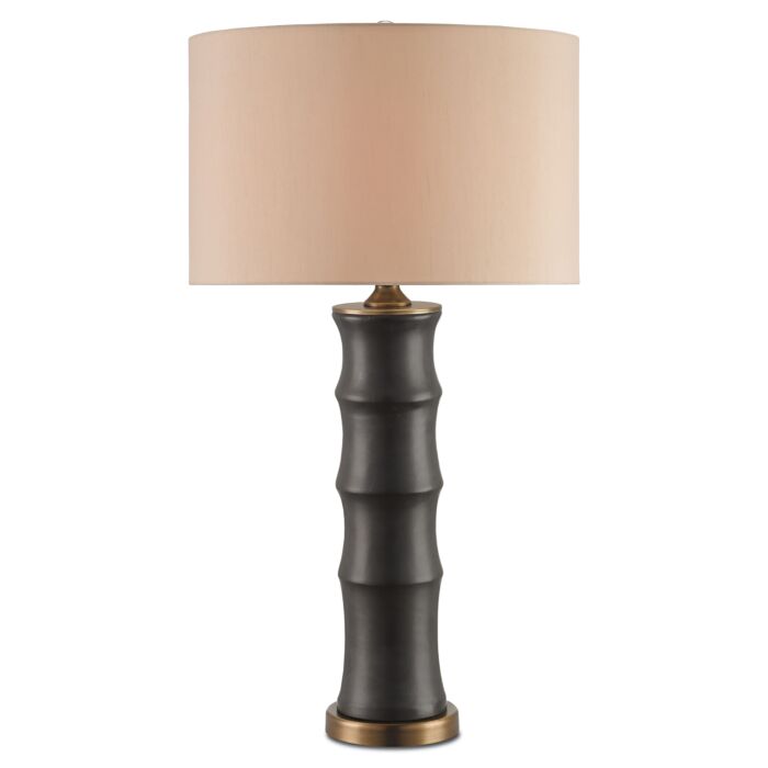 Currey & Company 31 Inch Roark Table Lamp in Matte Black and Antique Brass