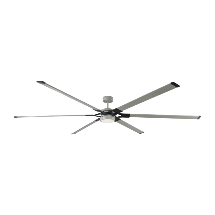 Monte Carlo LED Loft 96 Inch Indoor Ceiling Fan in Painted Brushed Steel