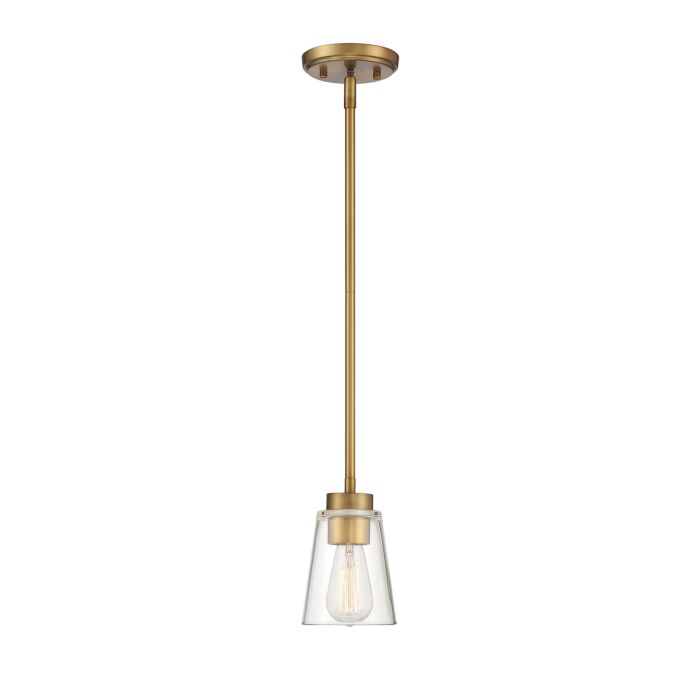 Savoy House Calhoun 1 Light Mini Pendant in Warm Brass
