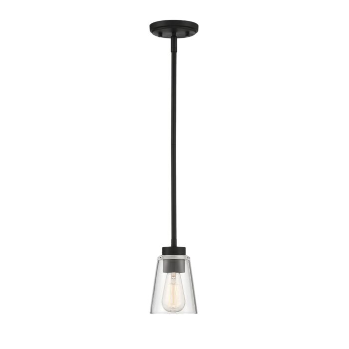 Savoy House Calhoun 1 Light Mini Pendant in Matte Black