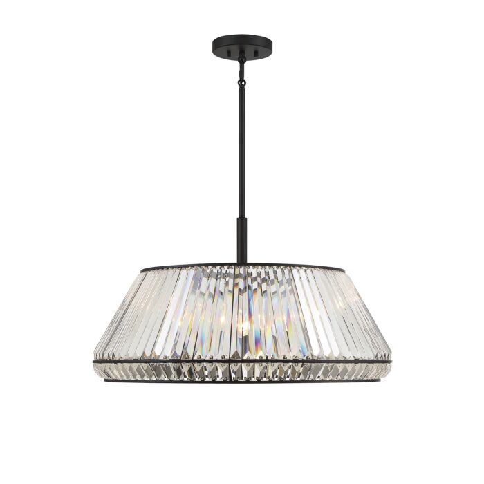 Savoy House Pyramid 6 Light Pendant in Matte Black