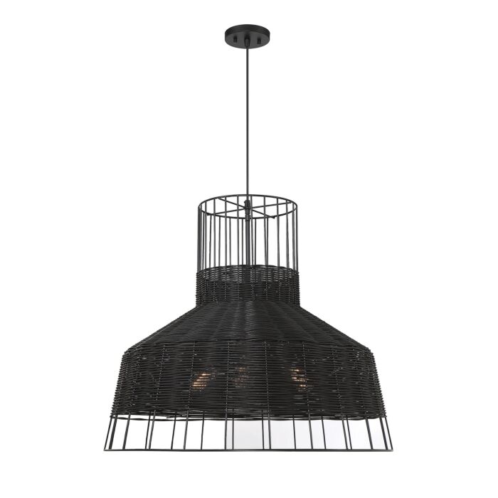 Savoy House Pampas 3 Light Pendant in Matte Black
