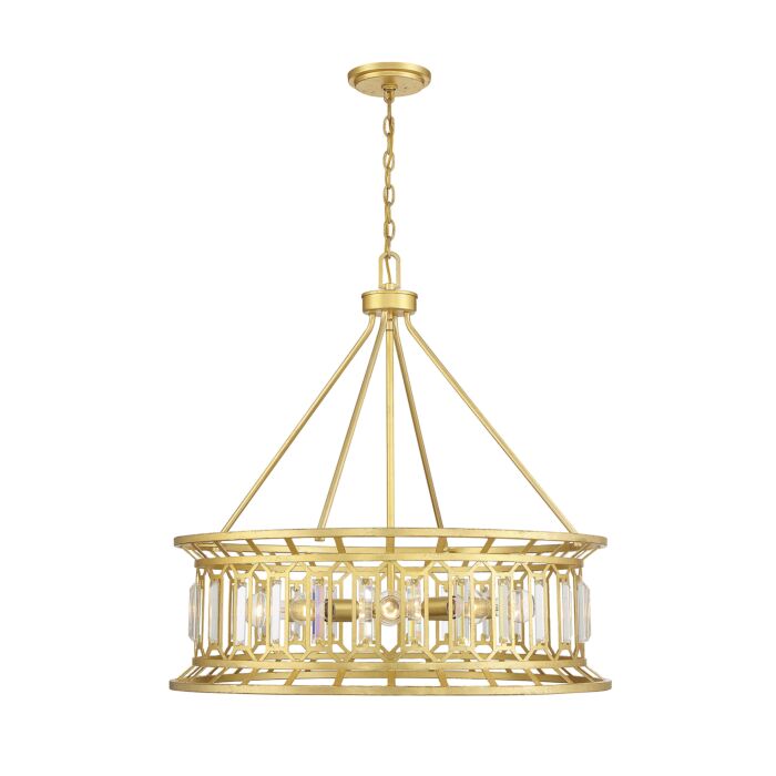 Savoy House Daintree 8 Light Pendant in True Gold
