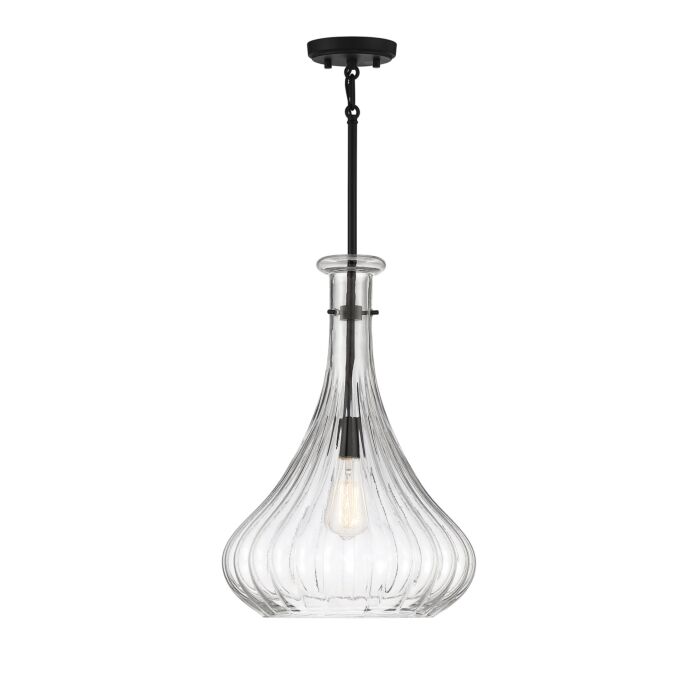 Savoy House Bristo 1 Light Pendant in Matte Black