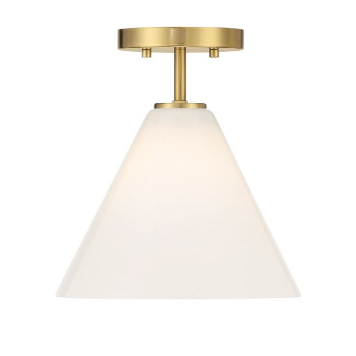 Blair 1-Light Mini-Pendant or Semi-Flush in Warm Brass