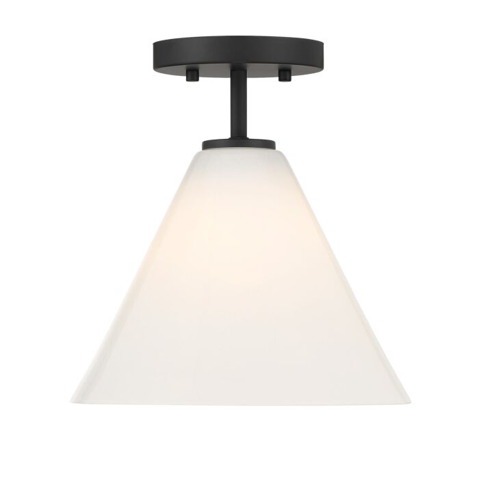 Blair 1-Light Mini-Pendant or Semi-Flush in Matte Black