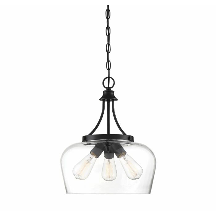 Savoy House Octave 3 Light Pendant in Black