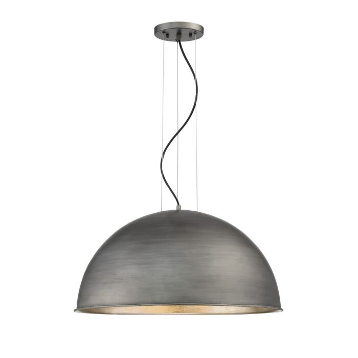 Savoy House Sommerton 3 Light Pendant in Rubbed Zinc with Silver Leaf