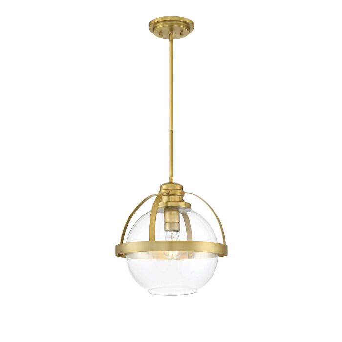 Savoy House Pendleton 1 Light Pendant in Warm Brass