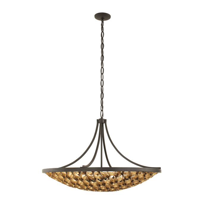 Savoy House Ventura 8 Light Pendant in Matte Black and Gold