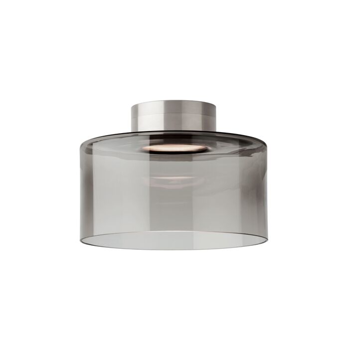 Tech Manette 2700K LED 11 Inch Ceiling Light in Satin Nickel and Transparent Smoke
