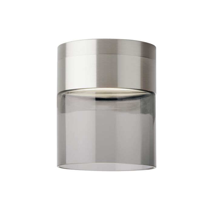Tech Manette 3000K LED 5 Inch Ceiling Light in Satin Nickel and Transparent Smoke