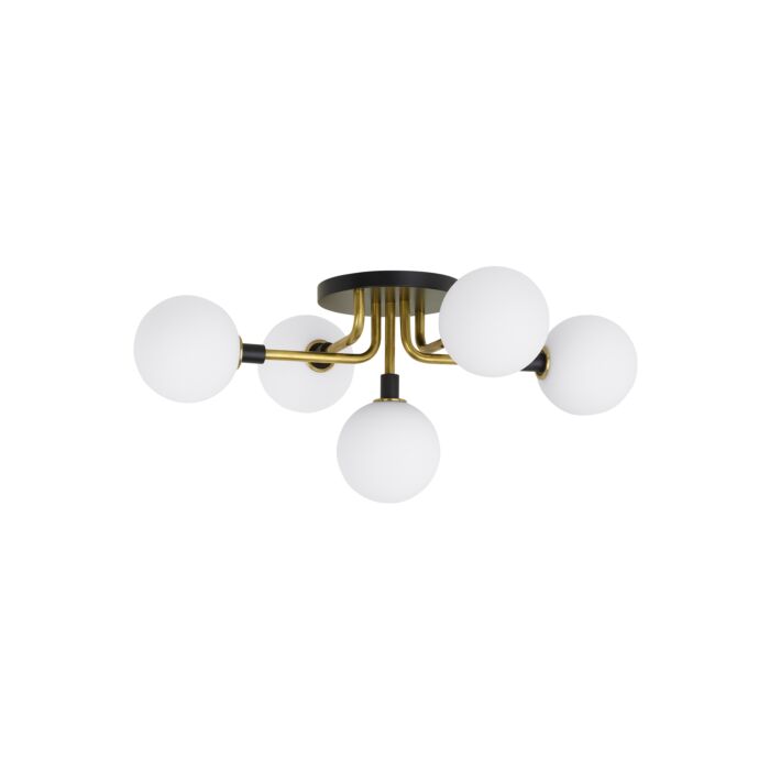 Tech Viaggio 5 Light 3000K LED 22 Inch Ceiling Light in Opal/Brass
