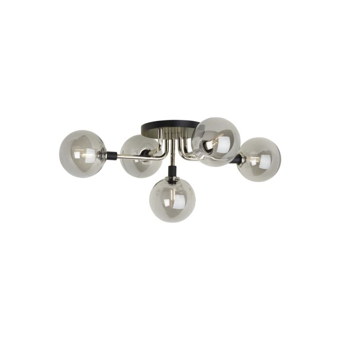 Tech Viaggio 22 Inch Ceiling Light in Smoke/Polished Nickel