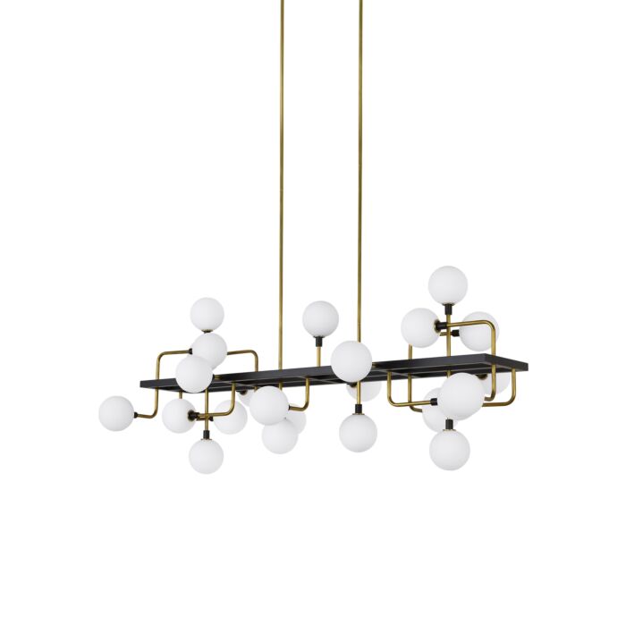 Tech Viaggio 25 Light 3000K LED Multi Tier Chandelier in Opal/Brass