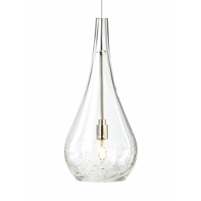 Tech Seguro 11 Inch Pendant Light in Satin Nickel and Clear