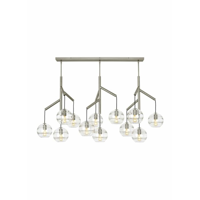 Tech Sedona Contemporary Chandelier in Satin Nickel and Clear