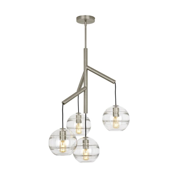 Tech Sedona Contemporary Chandelier in Satin Nickel and Clear