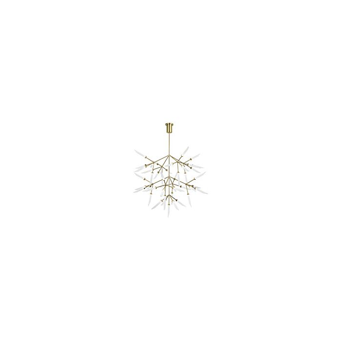 Tech Spur 45 Light 2700K LED Multi Tier Chandelier in Aged Brass and Frost