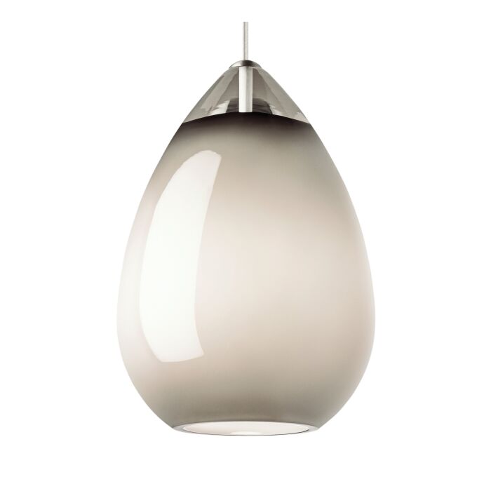 Tech Alina 12 Inch Pendant Light in Satin Nickel and Smoke