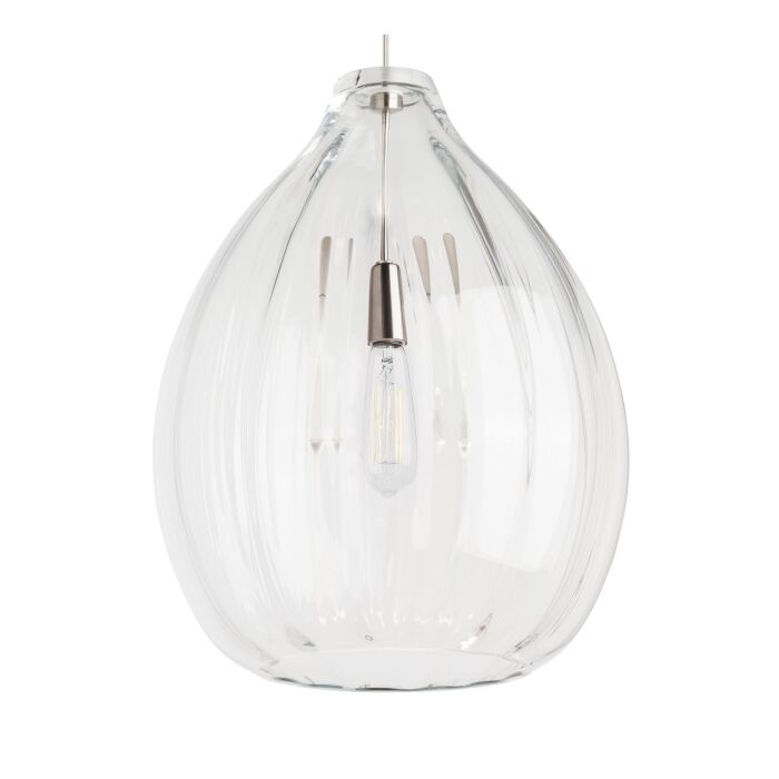 Tech Harper 2700K LED 20 Inch Pendant Light in Satin Nickel and Clear