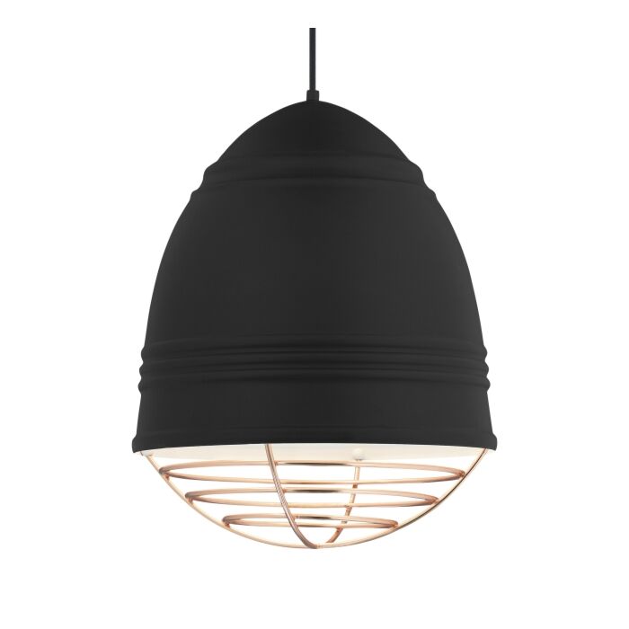 Tech Loft 3 Light 2700K LED 22 Inch Pendant Light in Rubberized Black with White Interior