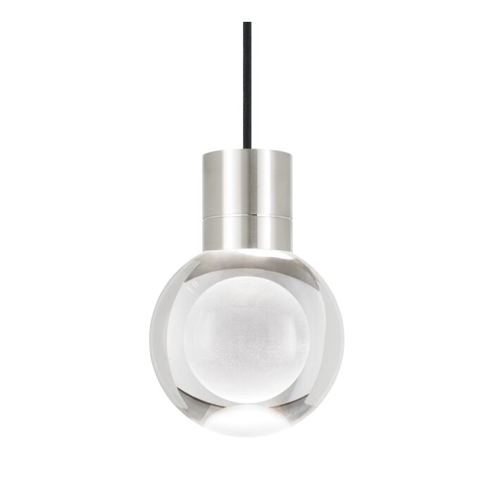 Tech Mina 3000K LED 8 Inch Pendant Light in Satin Nickel and Clear