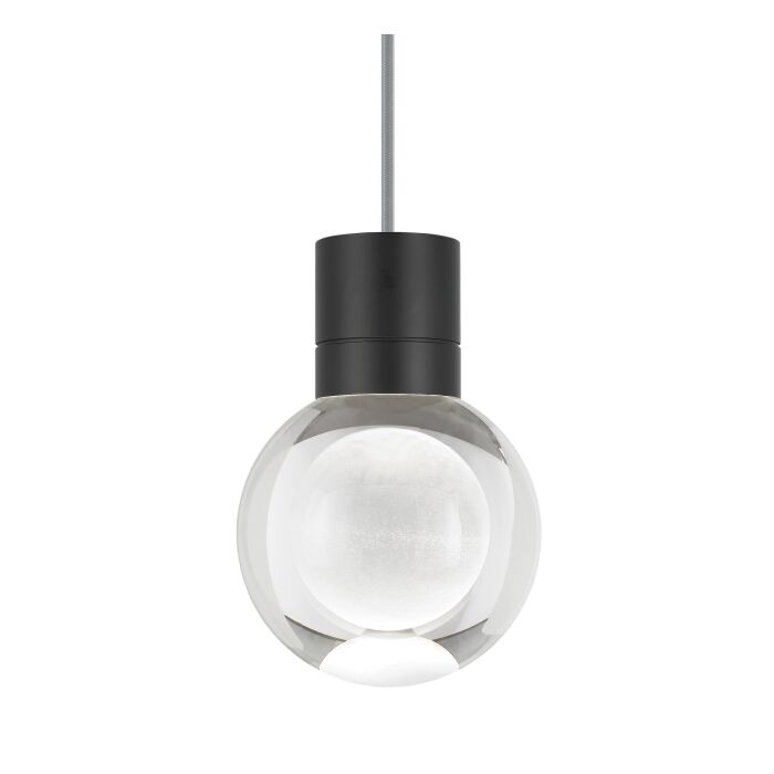 Tech Mina 3000K 2200K LED 5 Inch Pendant Light in Black and Clear