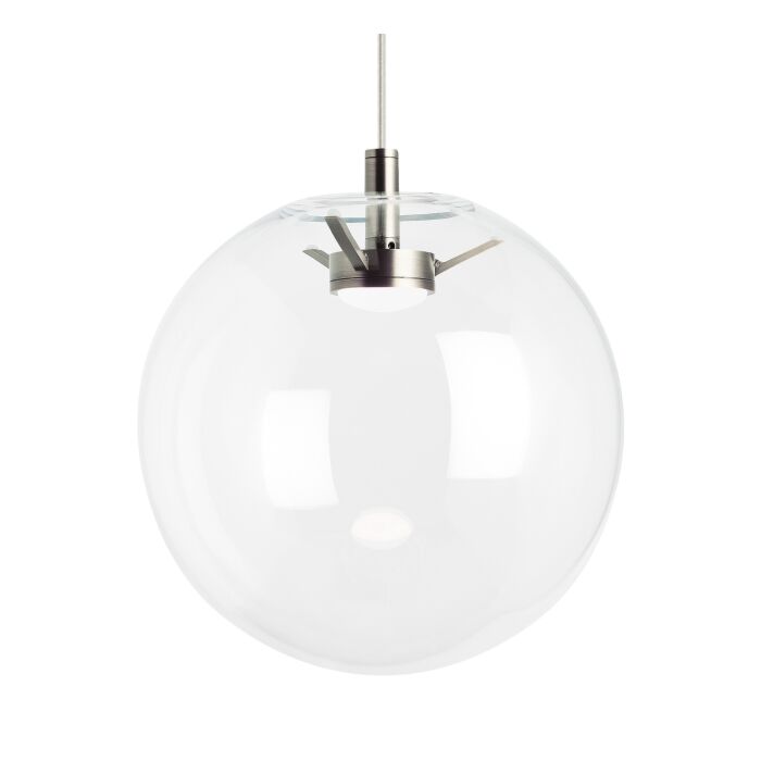 Tech Palona 2700K LED 14 Inch Pendant Light in Satin Nickel and Clear