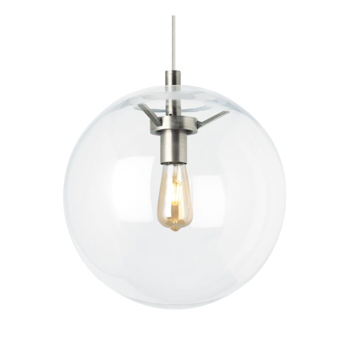 Tech Palona 14 Inch Pendant Light in Satin Nickel and Clear