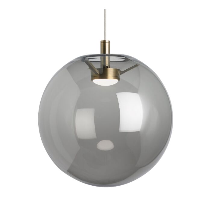 Tech Palona 3000K 2200K LED 14 Inch Pendant Light in Aged Brass and Smoke