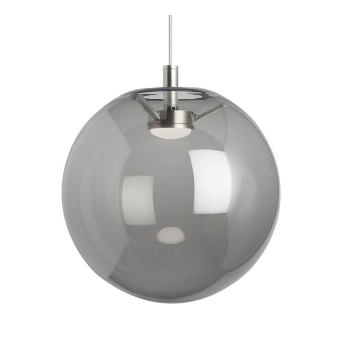 Tech Palona 2700K LED 14 Inch Pendant Light in Satin Nickel and Smoke