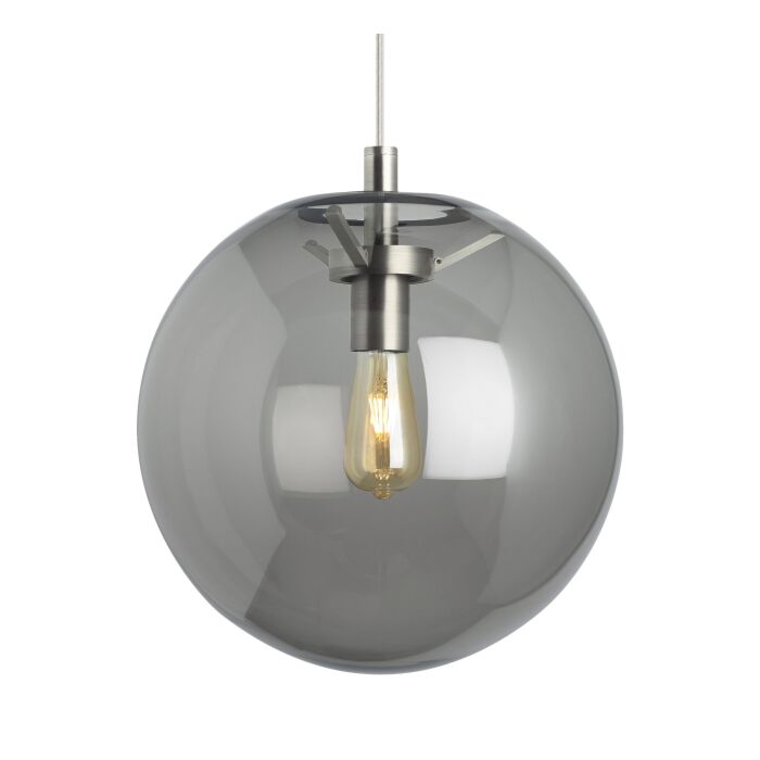 Tech Palona 14 Inch Pendant Light in Satin Nickel and Smoke