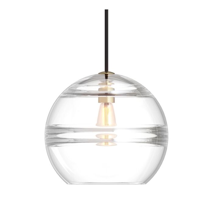 Tech Sedona 7 Inch Pendant Light in Aged Brass and Clear