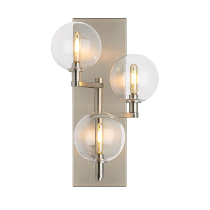 Tech Gambit 18 Inch Wall Sconce in Satin Nickel and Clear