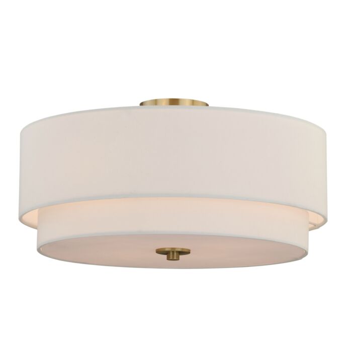 Burnaby 4-Light Semi-Flush Mount in Matte Brass